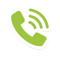 Green phone icon on a white background