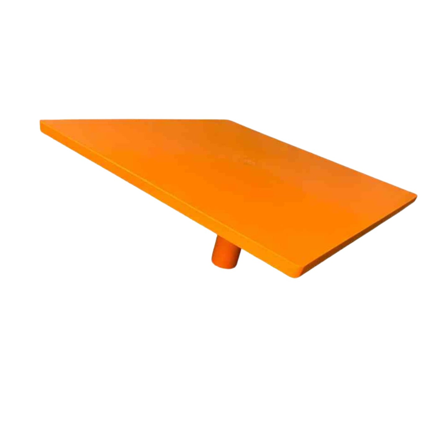 Orange plastic plasterers hawk with a tubular handle