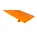 Orange plastic plasterers hawk with a tubular handle