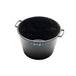 Black bucket with handles on a white background