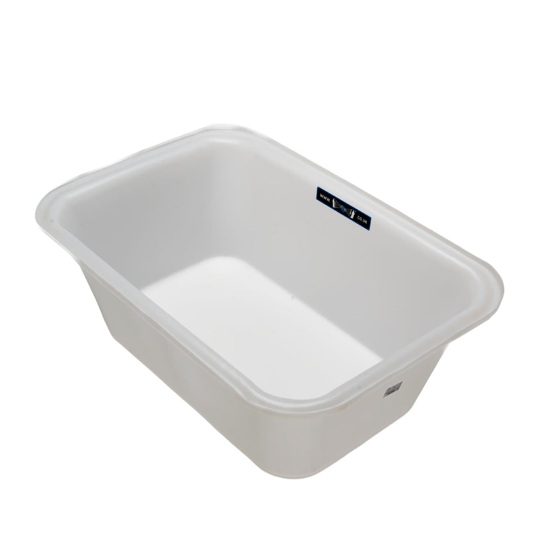 White plastic basin on a white background