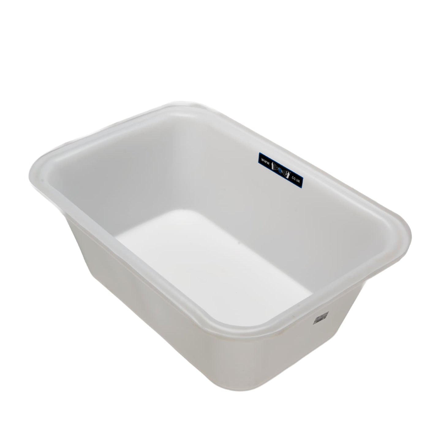 White plastic basin on a white background