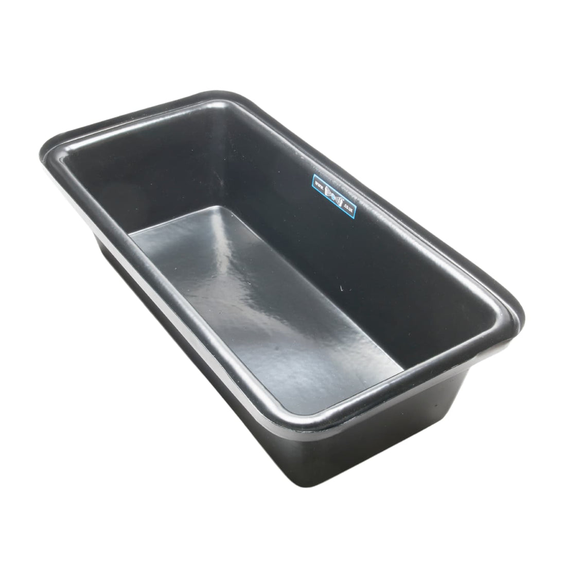 Black plastic plasterers bath on a black background