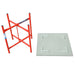 Red metal plastering stand and table top