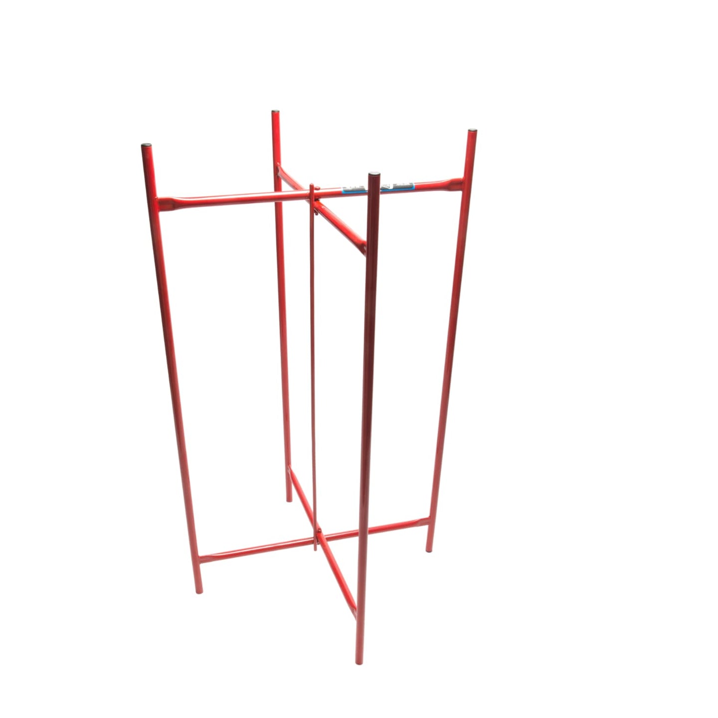 Red metal stand on a white background