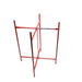 Red metal stand on a white background
