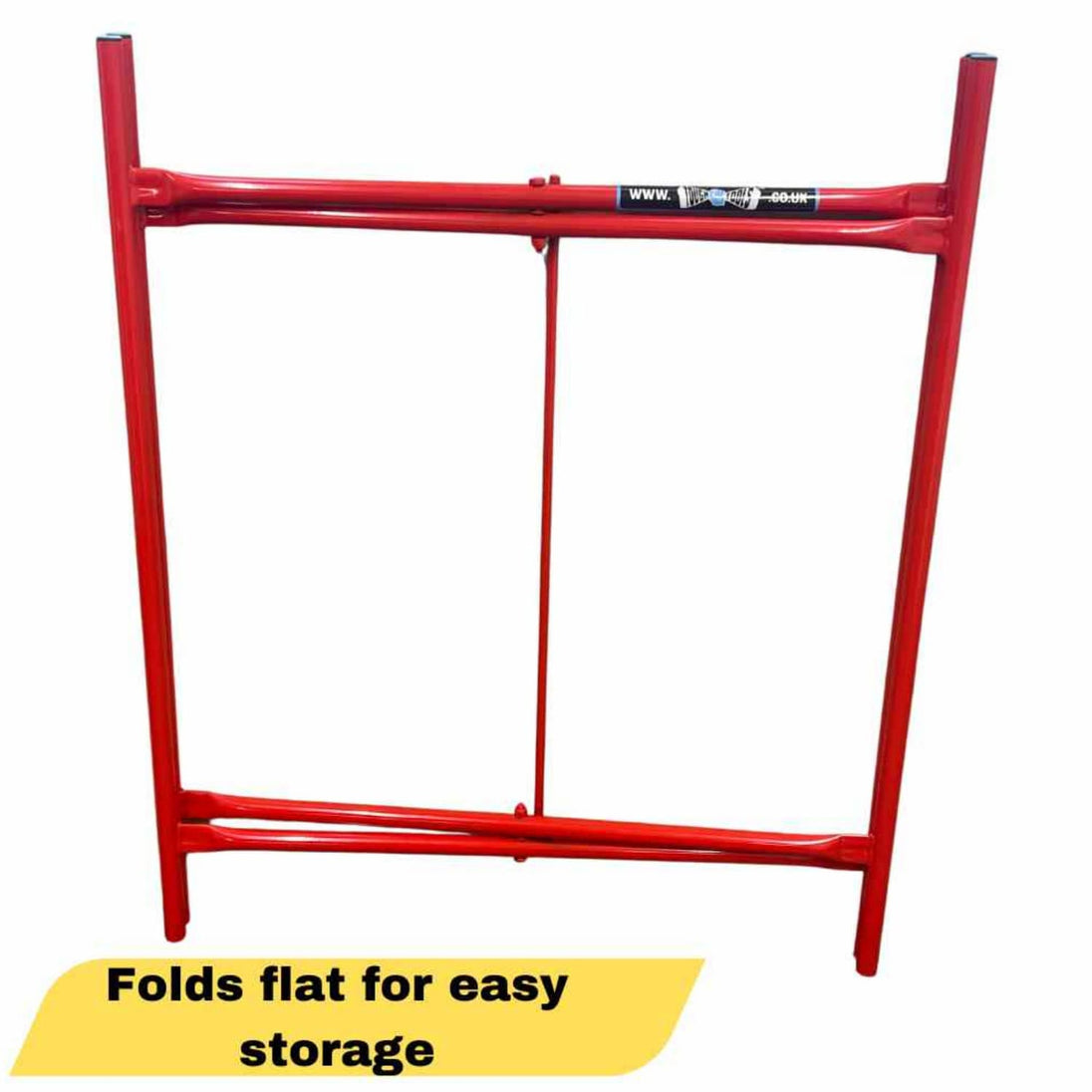 Red plastering stand collapsed