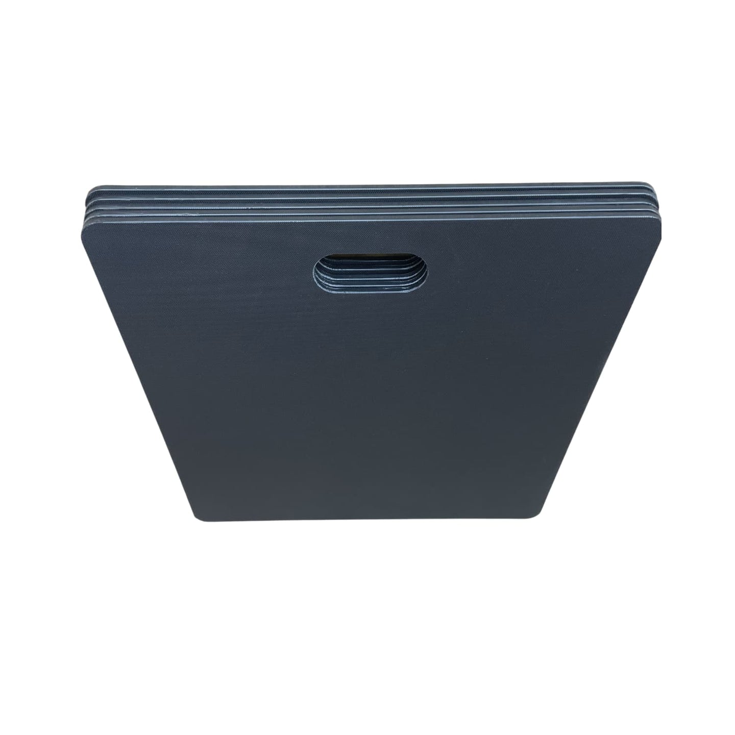 a stack of black mortar board tables