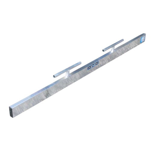 Long metal tamping beam with handles