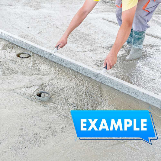 straight edge tool being used on site to level concrete