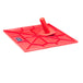 Red plastic tool with a handle on a white background