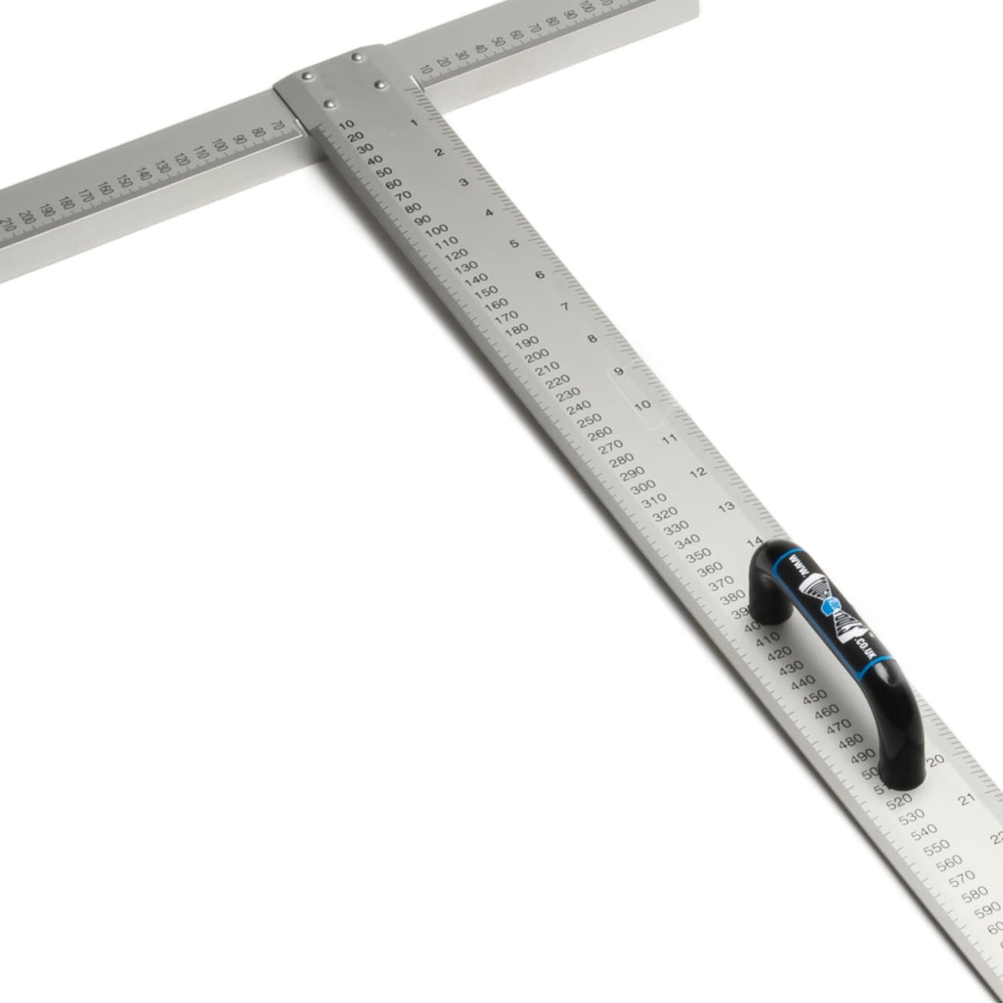 Metal speed square tool on a white background