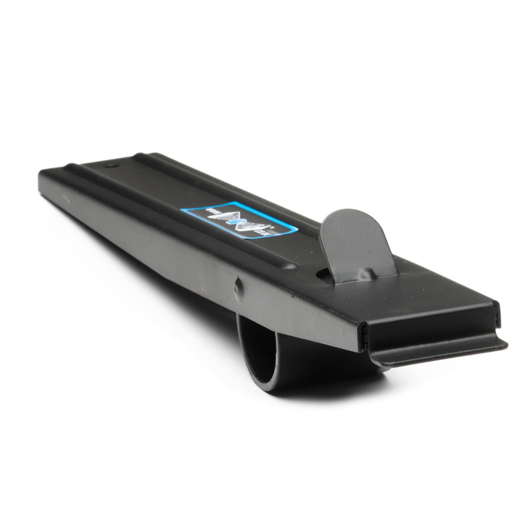 Black metal tool with a brand logo on a white background