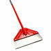 Metal Floor scraper with red handle. Stainless steel rectangular blade for industrial floor scraping.