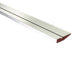 Plasterers Feather Edge Tool. Underneath view of Angled steel section with red insert ends for leveling out plaster