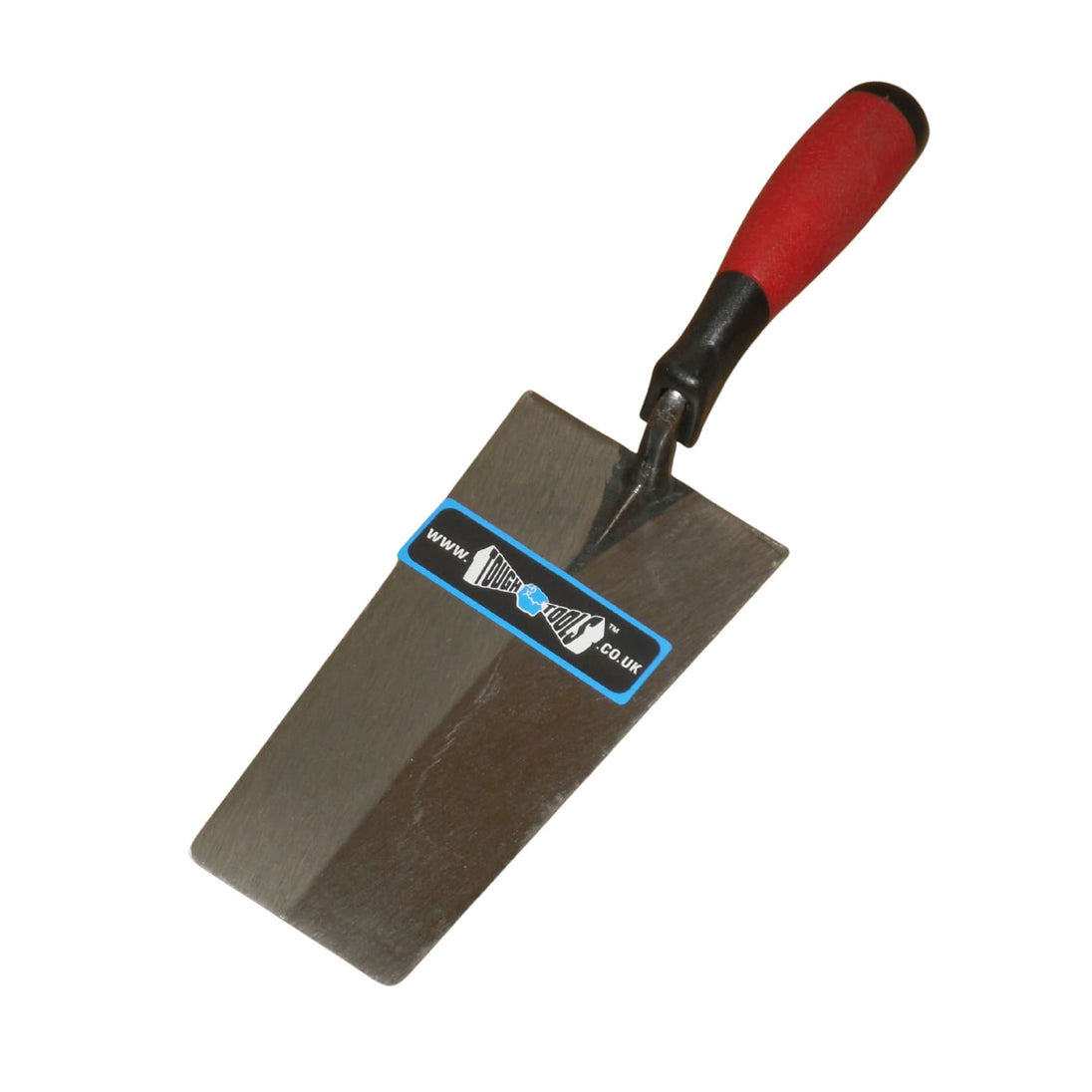 Trowel with red handle and visible brand logo on a white background