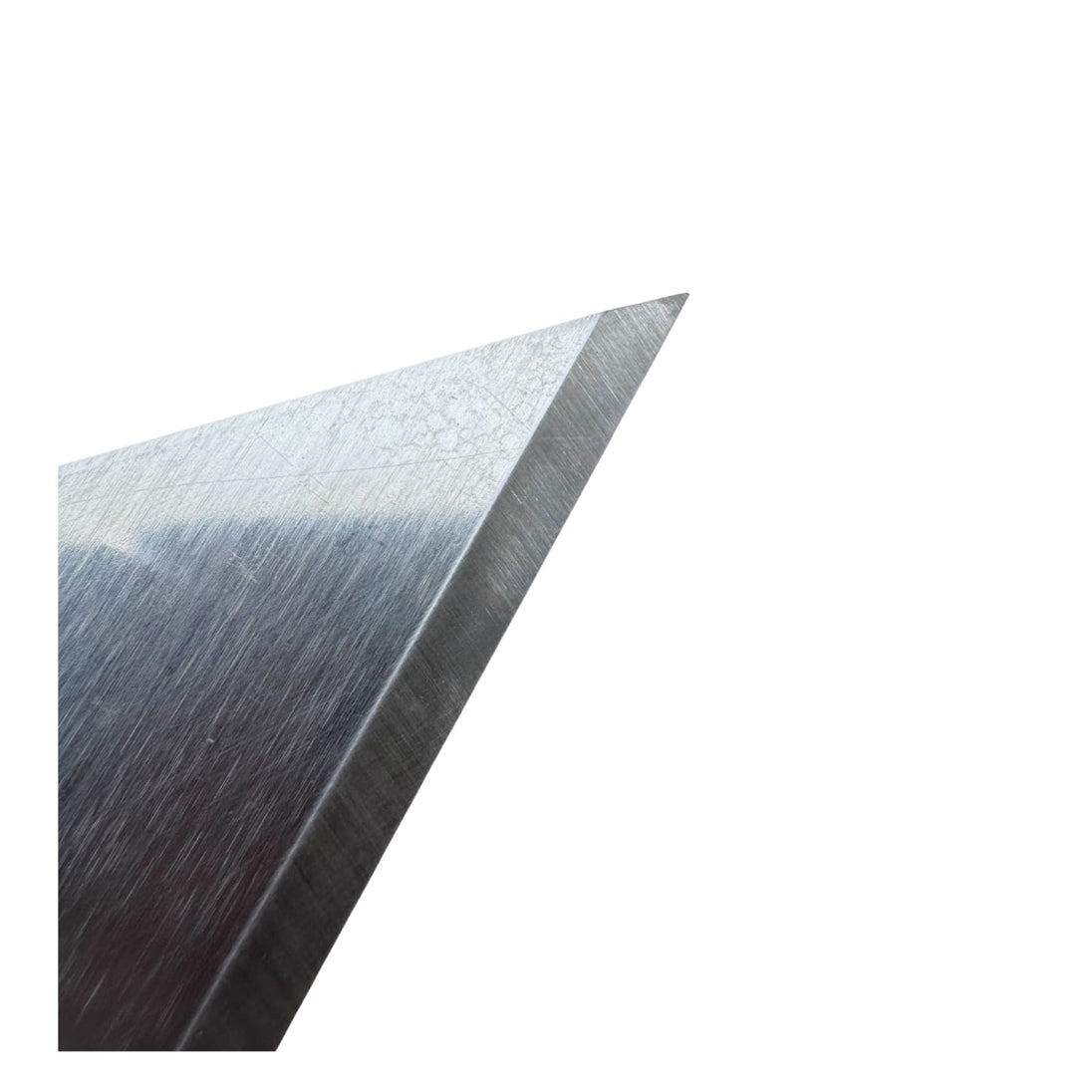 Metallic triangular blade on a white background