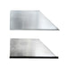 Two metallic square sheets on a white background