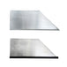Two metallic square sheets on a white background