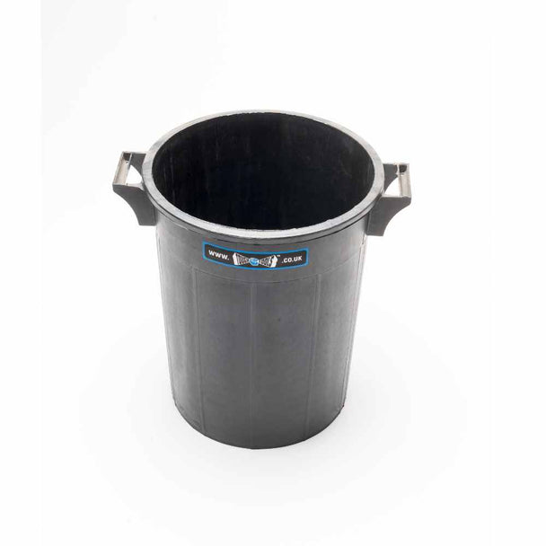 Strong black builders bucket with two handles that holds 35 litres. Used for carrying rubble, plaster and other building materials