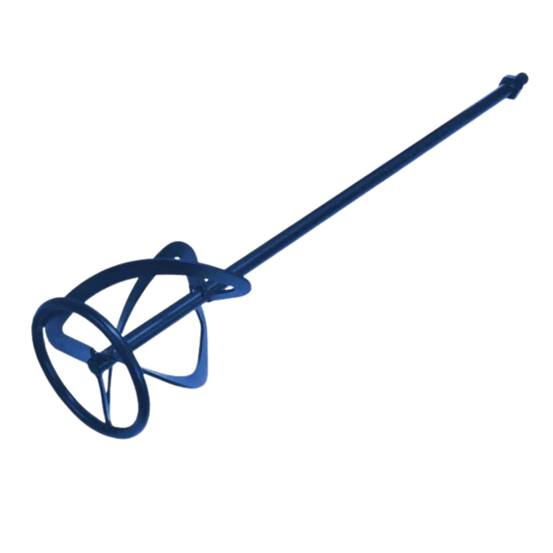 Blue hand mixer beater on a white background