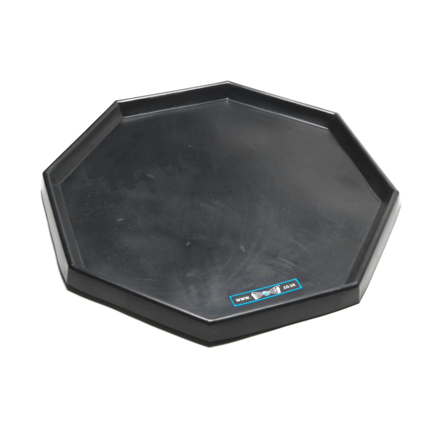 Black plastic octagonal tray for mixing mortar