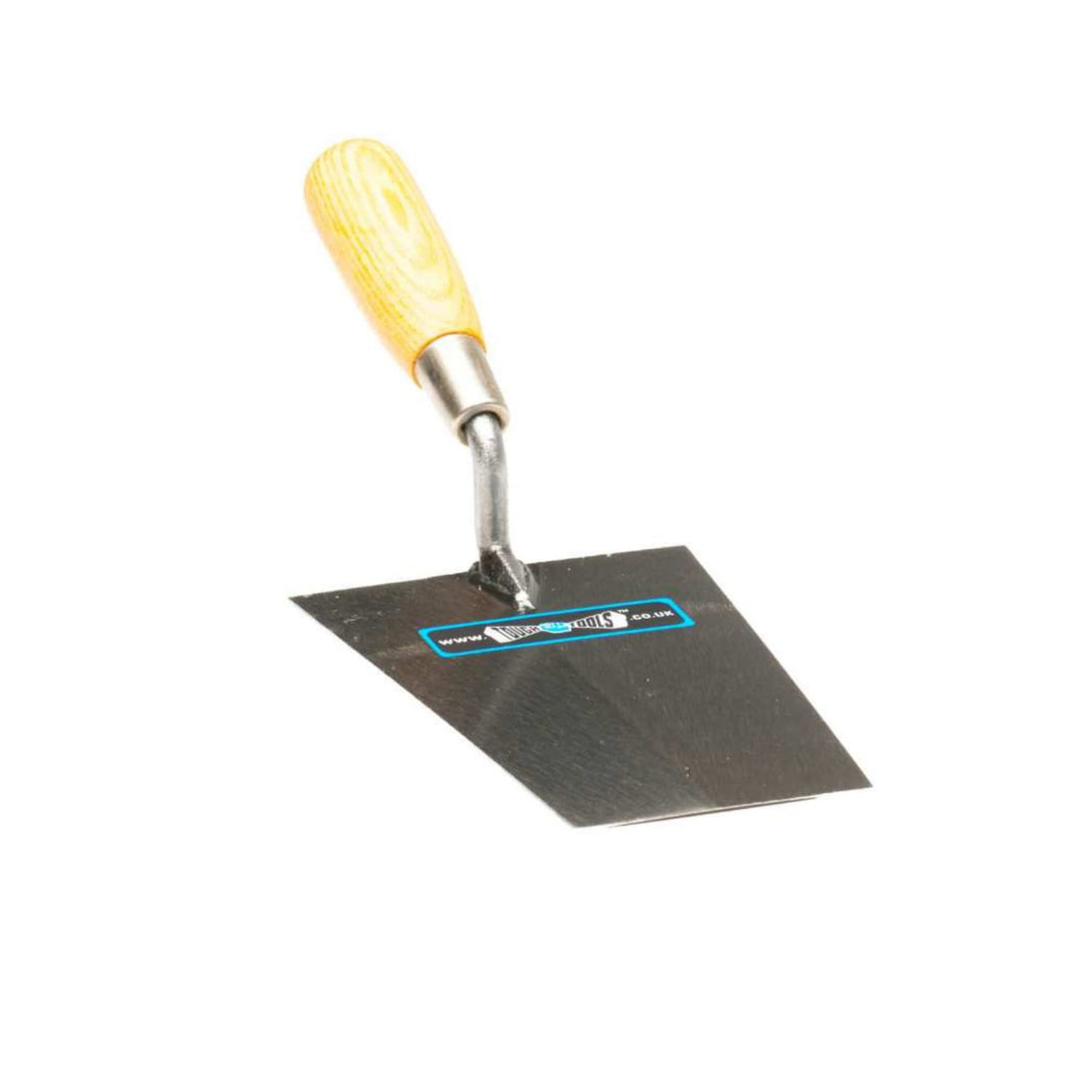 Trowel with yellow handle on a white background