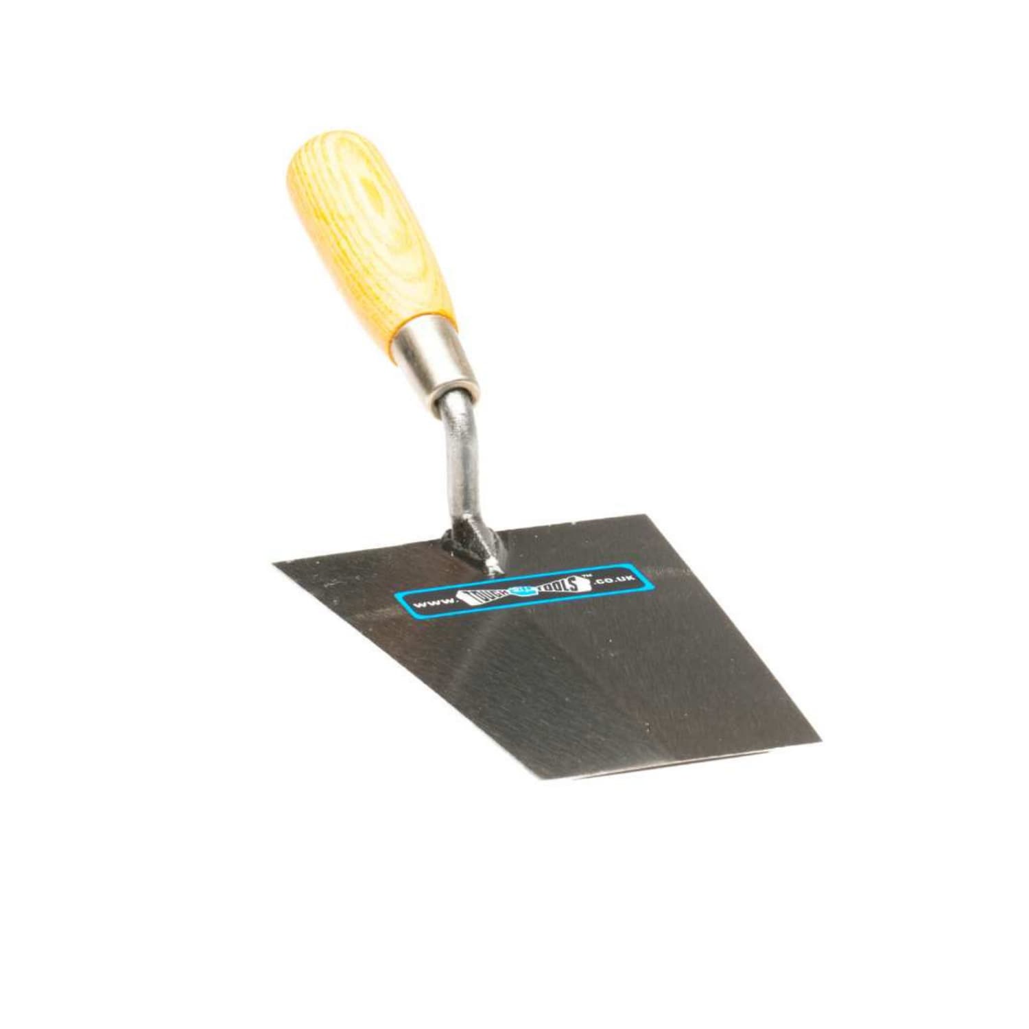 Trowel with yellow handle on a white background