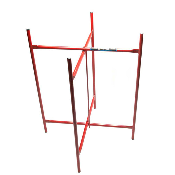 Red metal plasterers stand folded