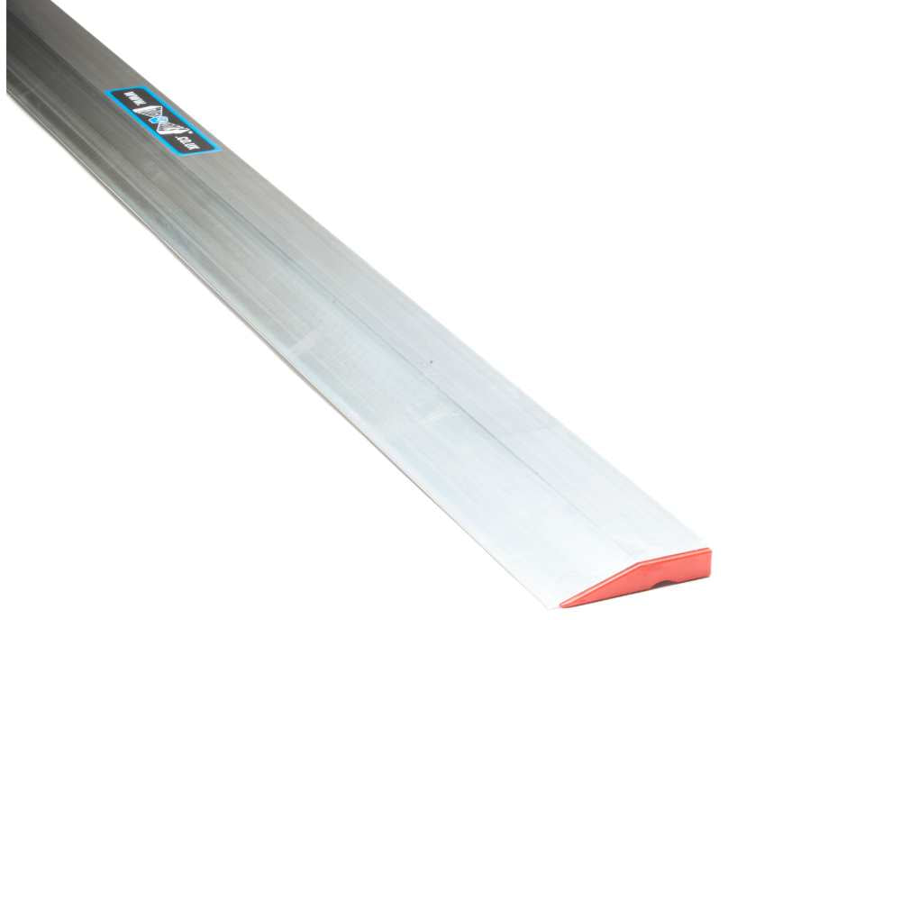 Plasterers Feather Edge Tool. Angled steel section with red insert ends for leveling out plaster