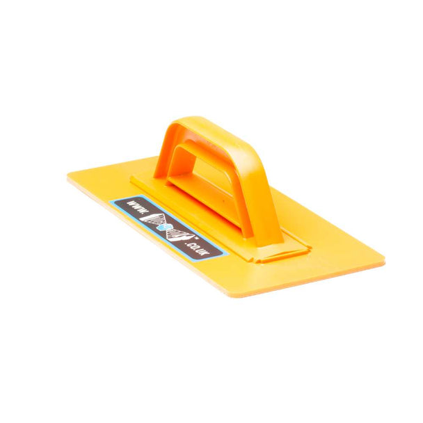 Yellow plastic float tool.