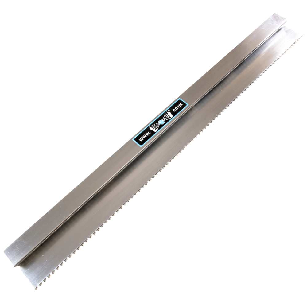 Serrated Edged Darby made in stainless steel with grooved edge for finishing plaster