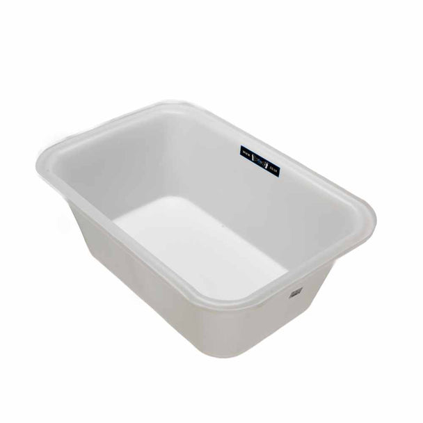 White plasterers mixing bath that holds 120 litres. Made in virgin materials