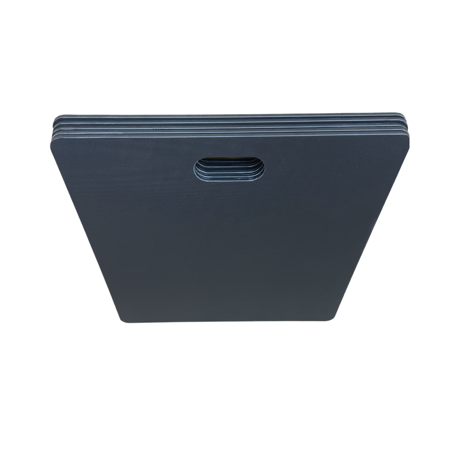 a stack of black mortar board tables