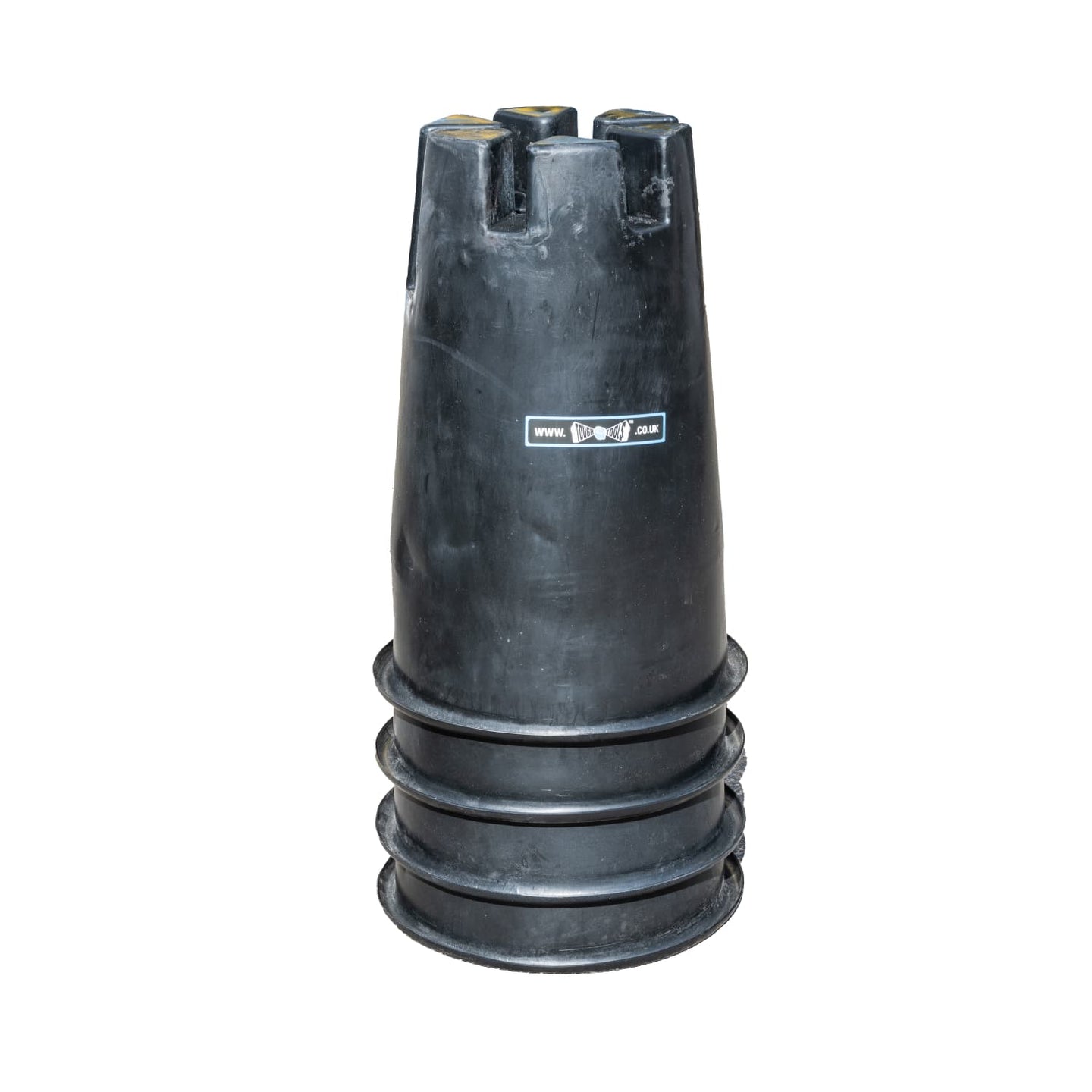 stack of 3 black low dek buckets.