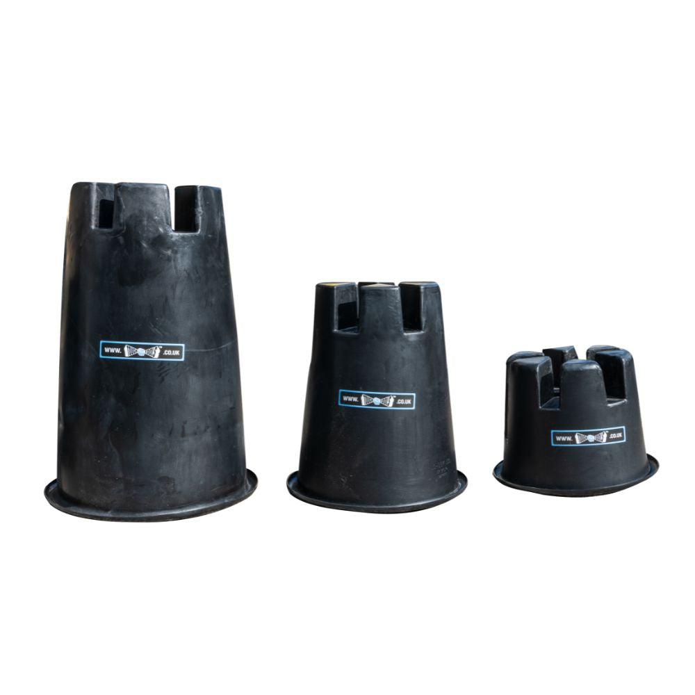 3 different sizes lo dek bucket towers