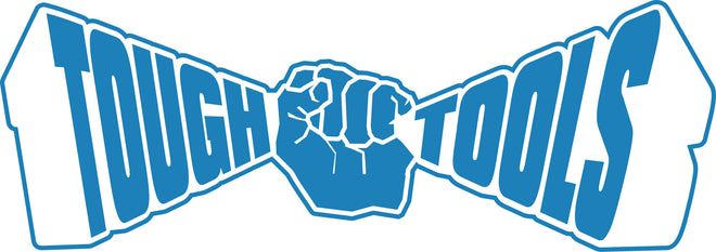 Tough tools blue logo on a white background.